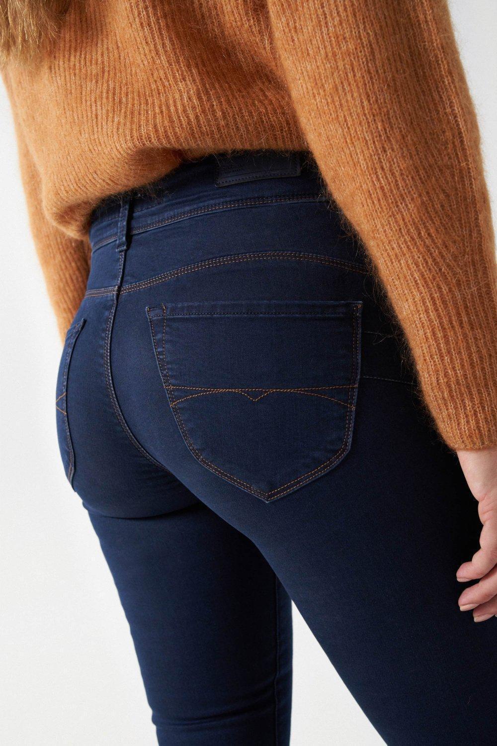 Blue Push In Skinny Jeans, , large image number 8
