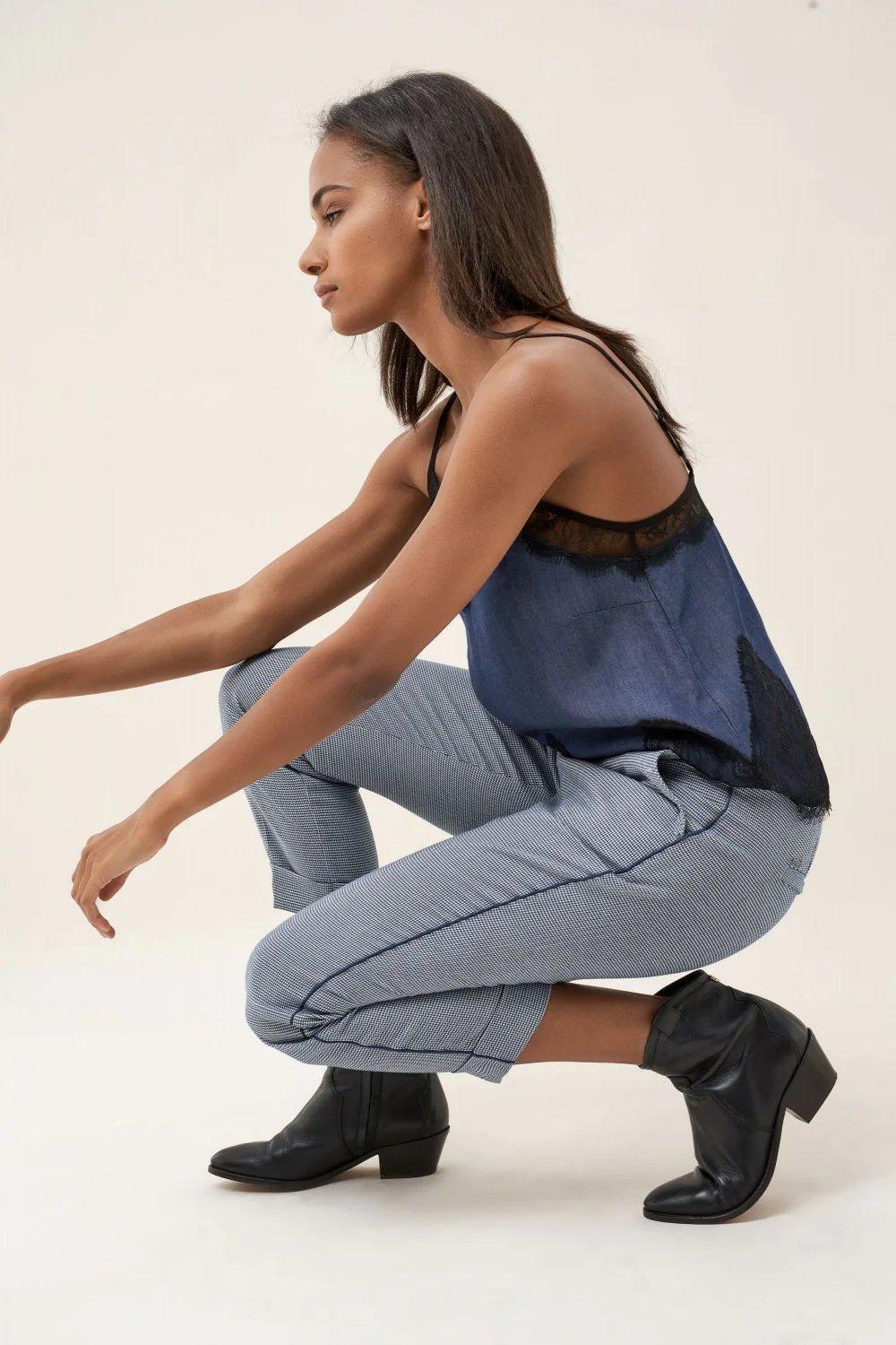 Blue Top With Lace, Blue, large image number 1