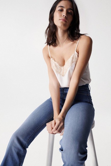 Salsa Jeans - Beige Top With Lace, Women
