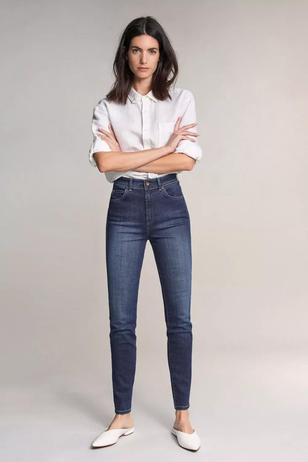 Blue Elegant Skinny Jeans, , large image number 1
