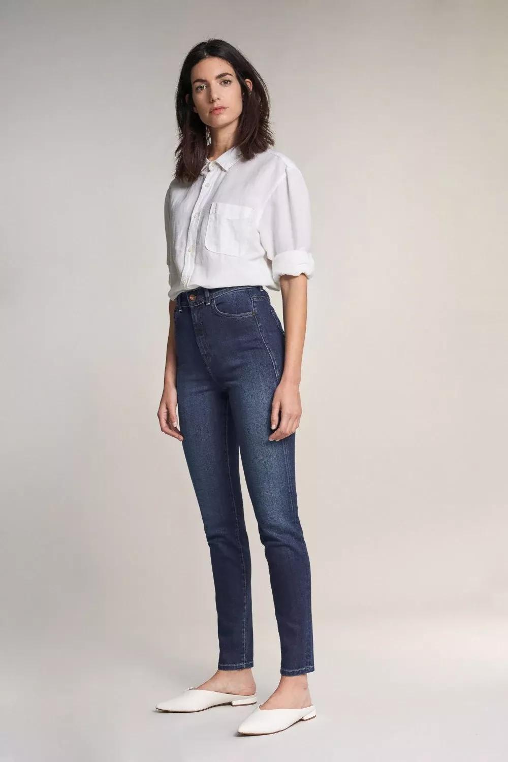 Blue Elegant Skinny Jeans, , large image number 2