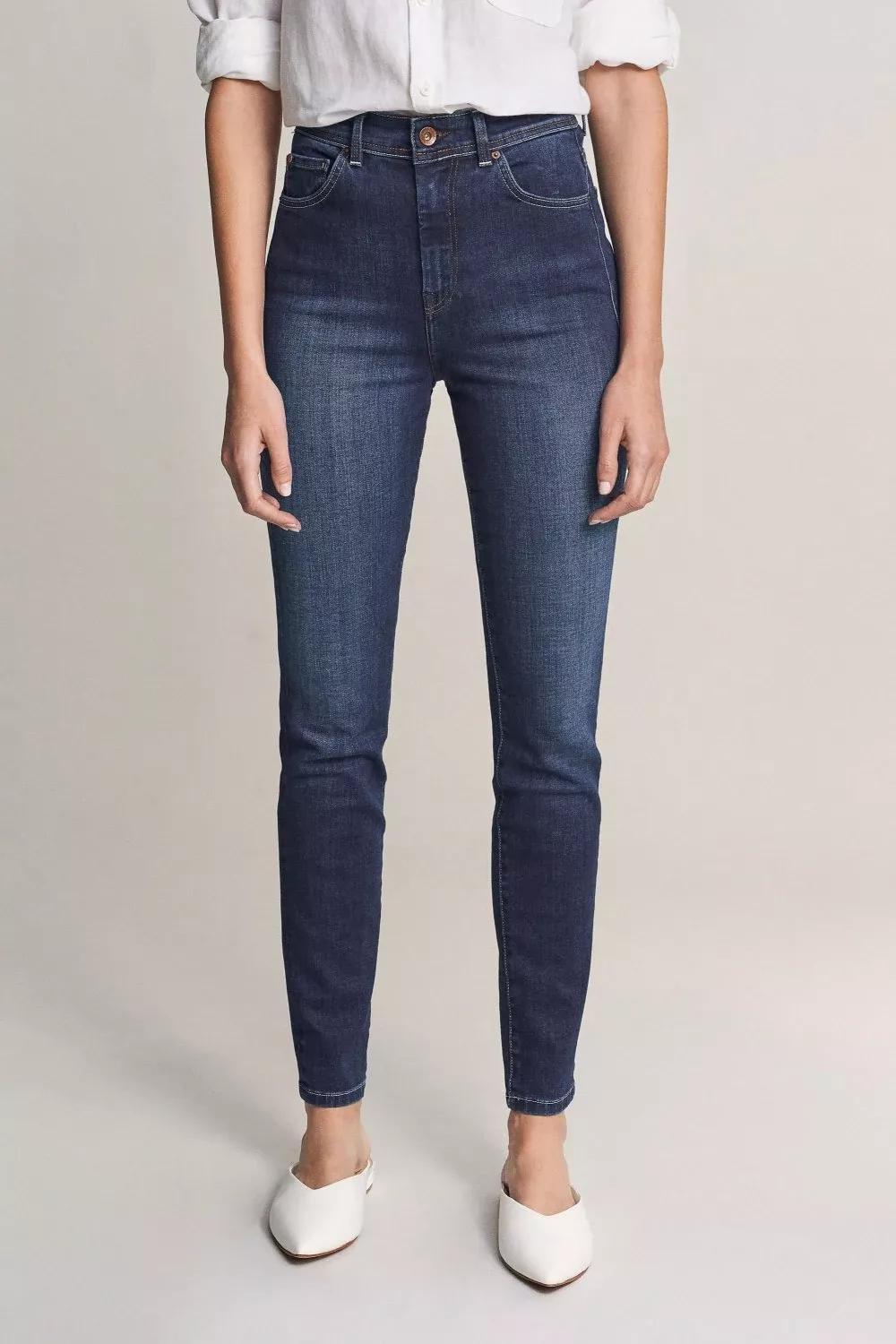 Blue Elegant Skinny Jeans, , large image number 3
