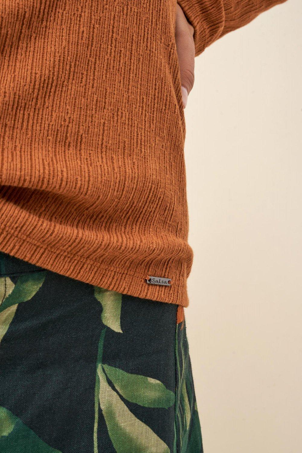 Orange High Neck Sweater, , large image number 4