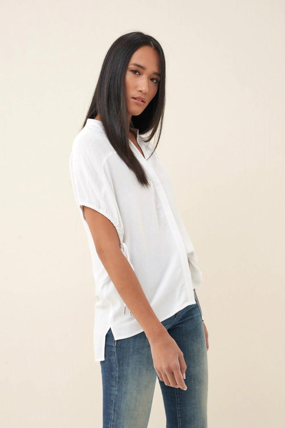 White Drawstring Sweater, , large image number 2