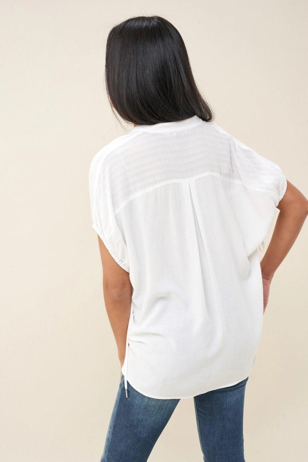 White Drawstring Sweater, , large image number 3