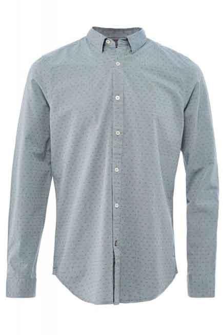 Light Blue Slim Fit Shirt With Microprint, Men, , large image number 5