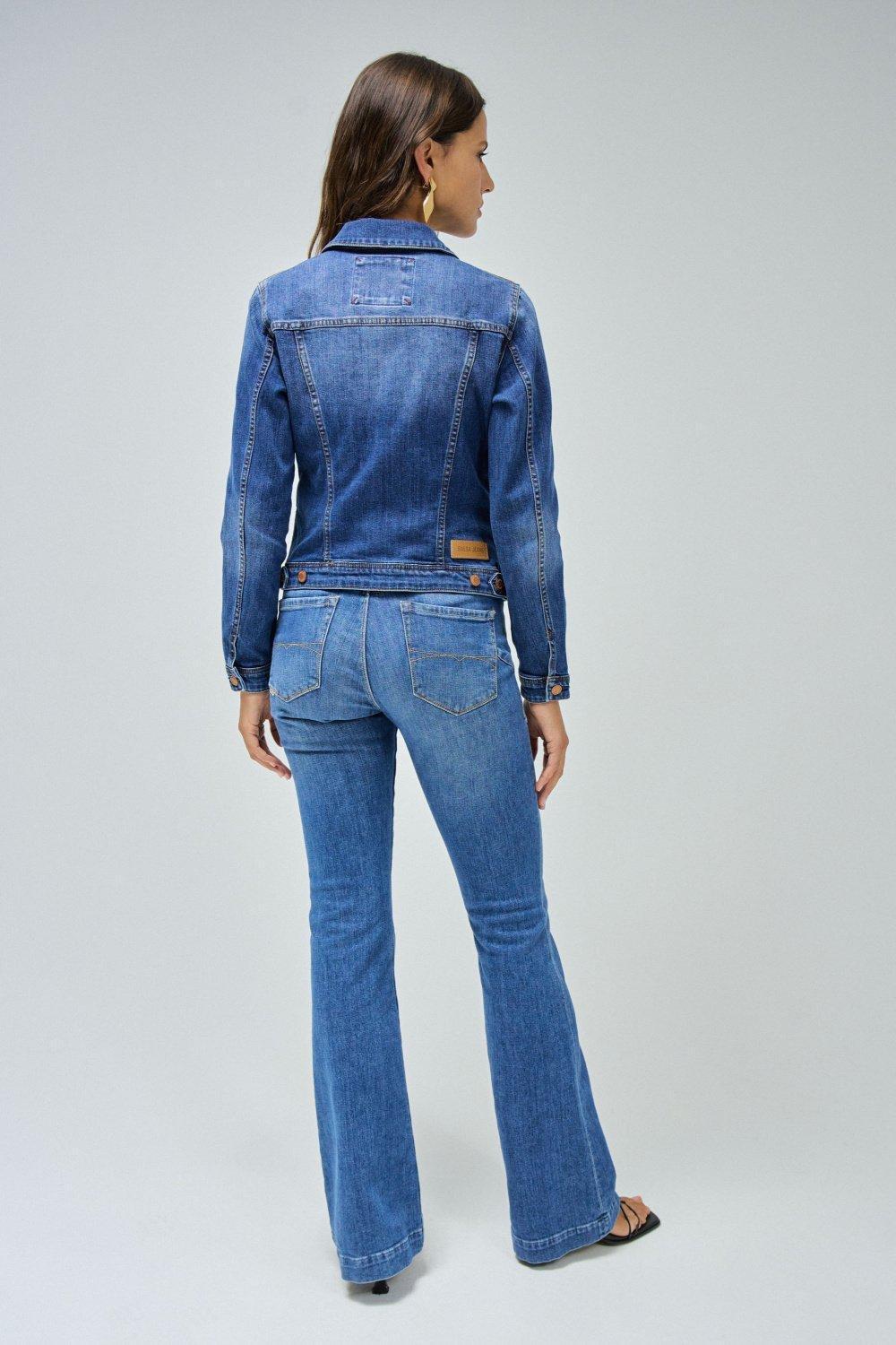 Plain Denim Jacket , Blue, large image number 3