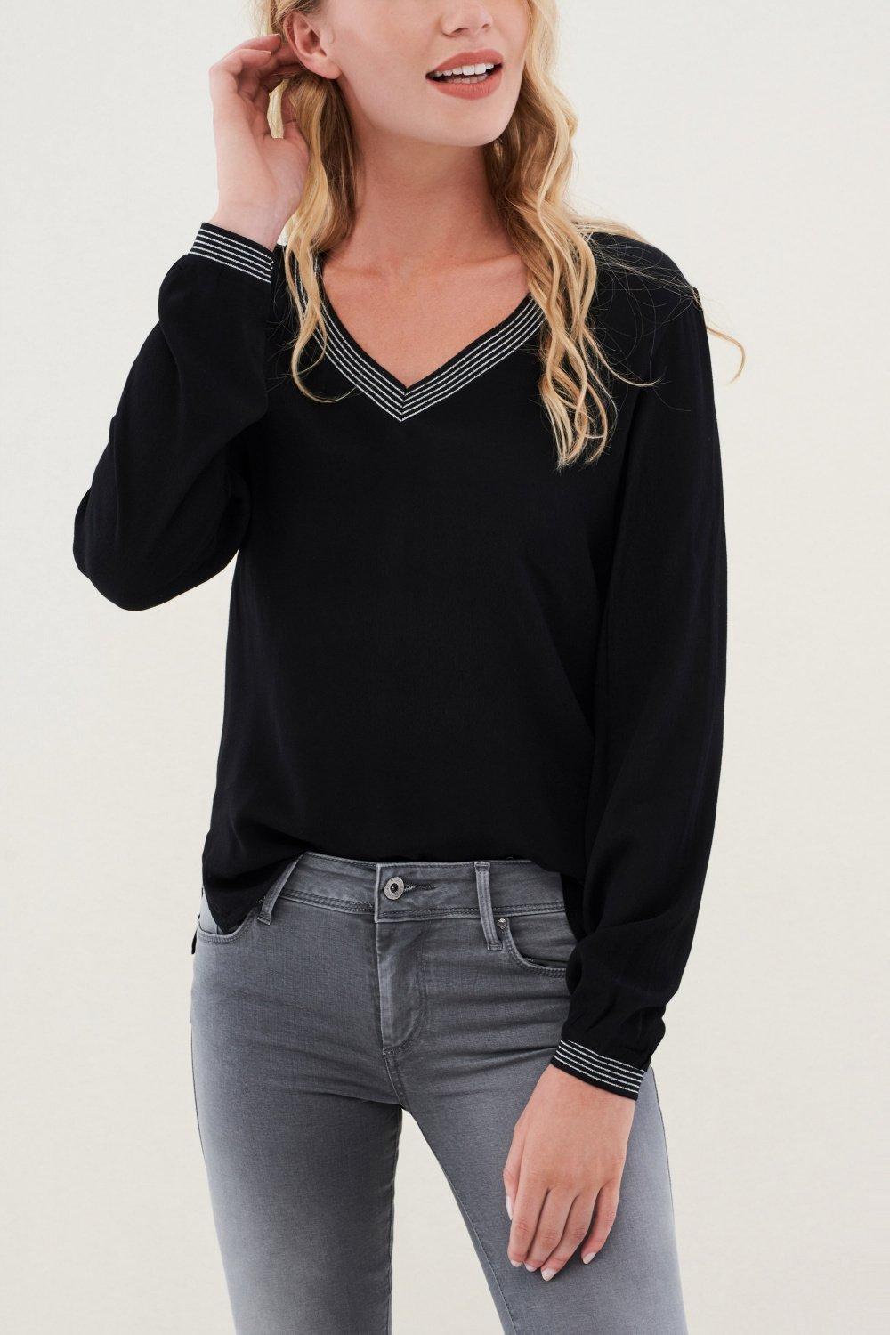Black V-Neck Pullover Jumper, , large image number 0
