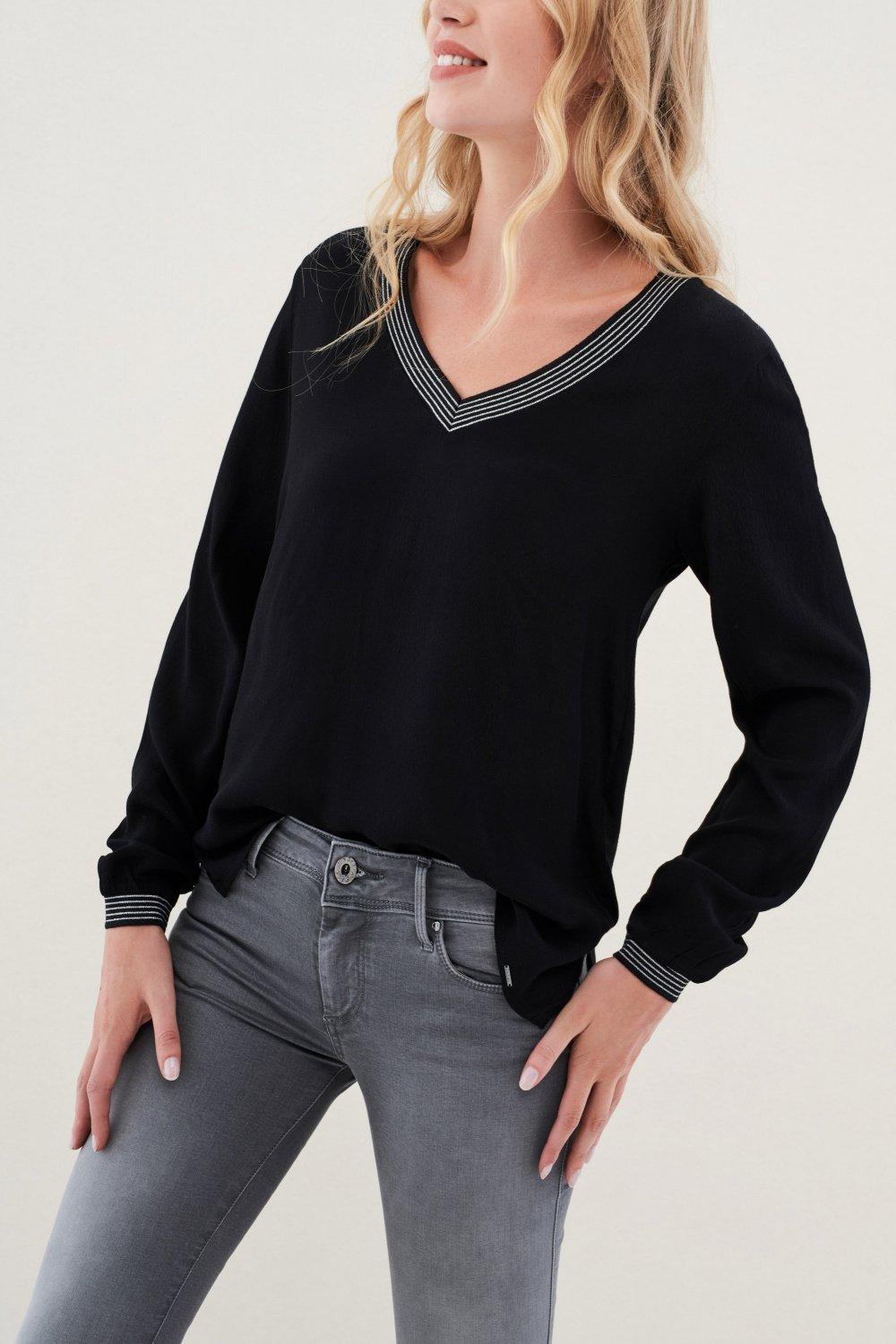 Black V-Neck Pullover Jumper, , large image number 1