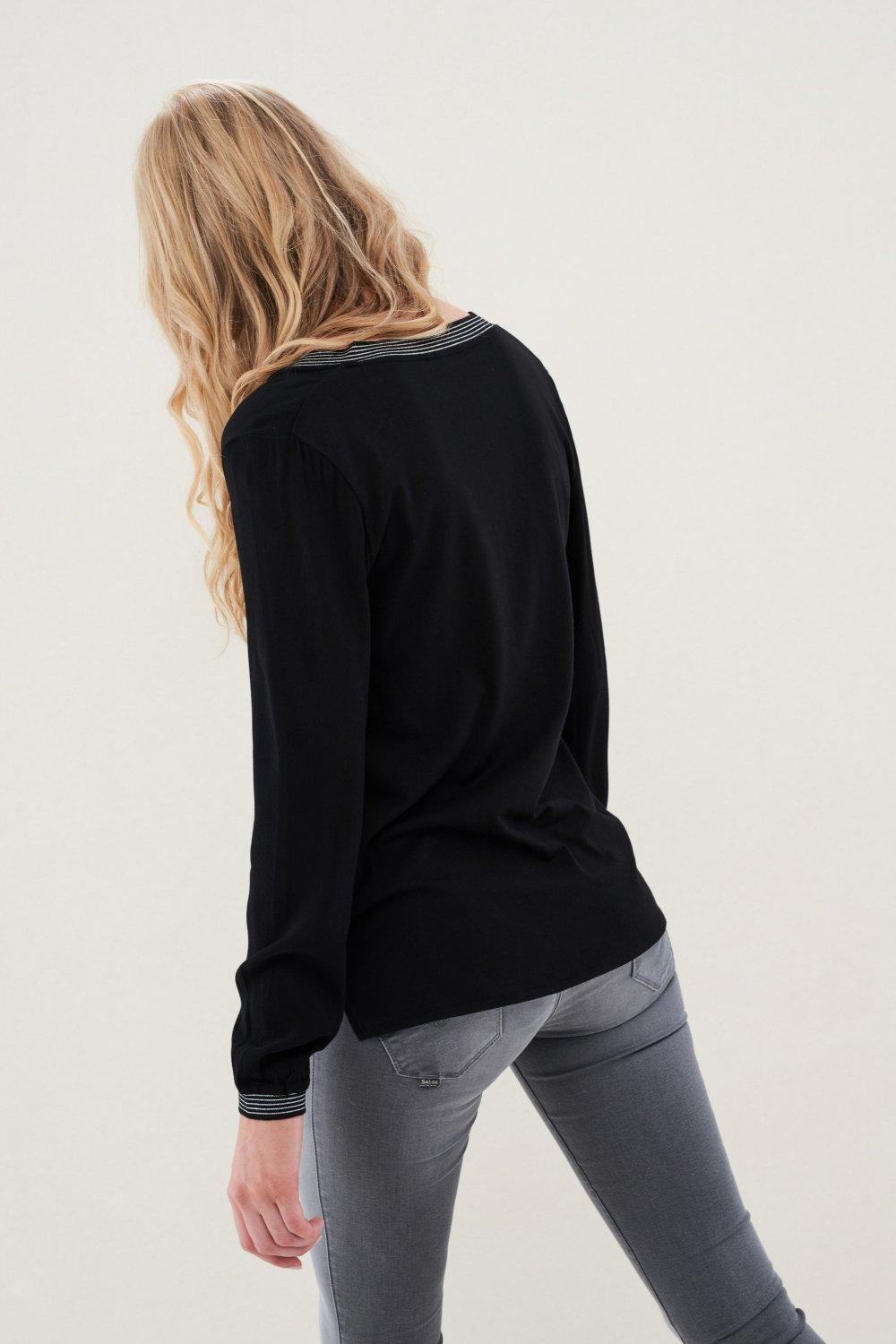 Black V-Neck Pullover Jumper, , large image number 3