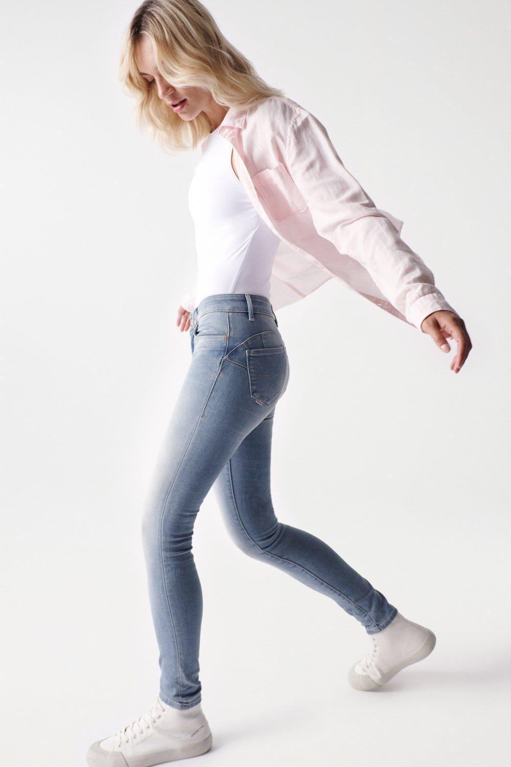 Blue Push Up Wonder Skinny Jeans, , large image number 1