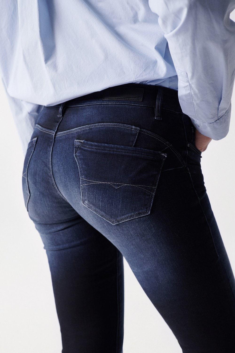 Push Up Wonder Slim Dark Jeans, Blue, large image number 3