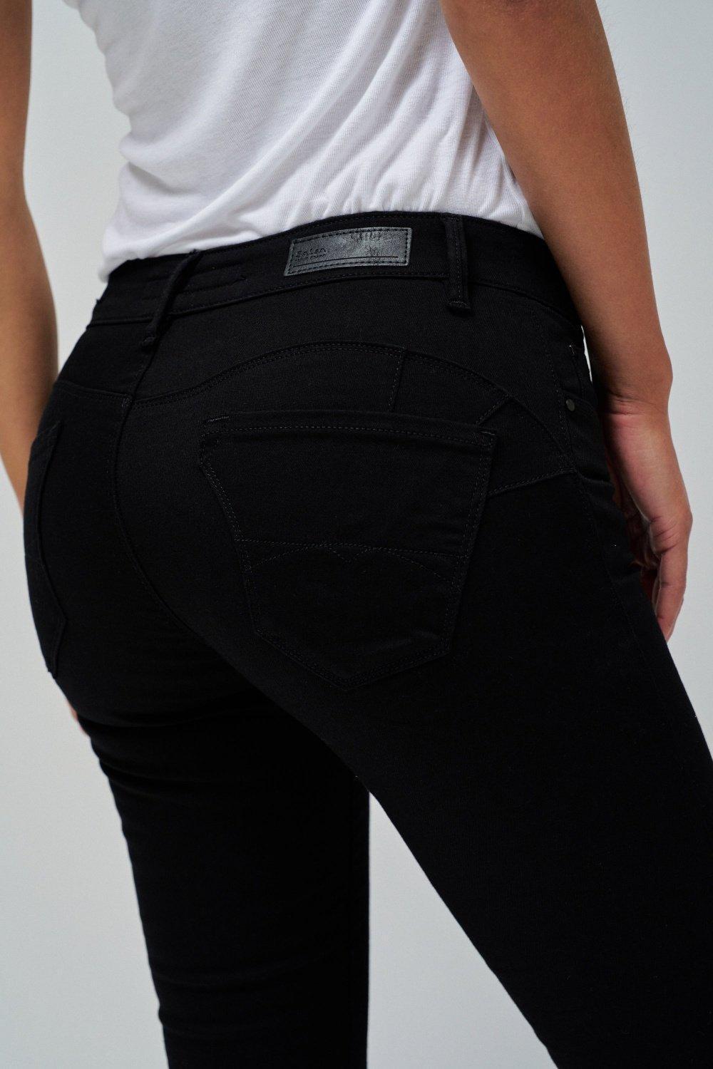 Black Wonder Push Up Skinny True Black Jeans, , large image number 2