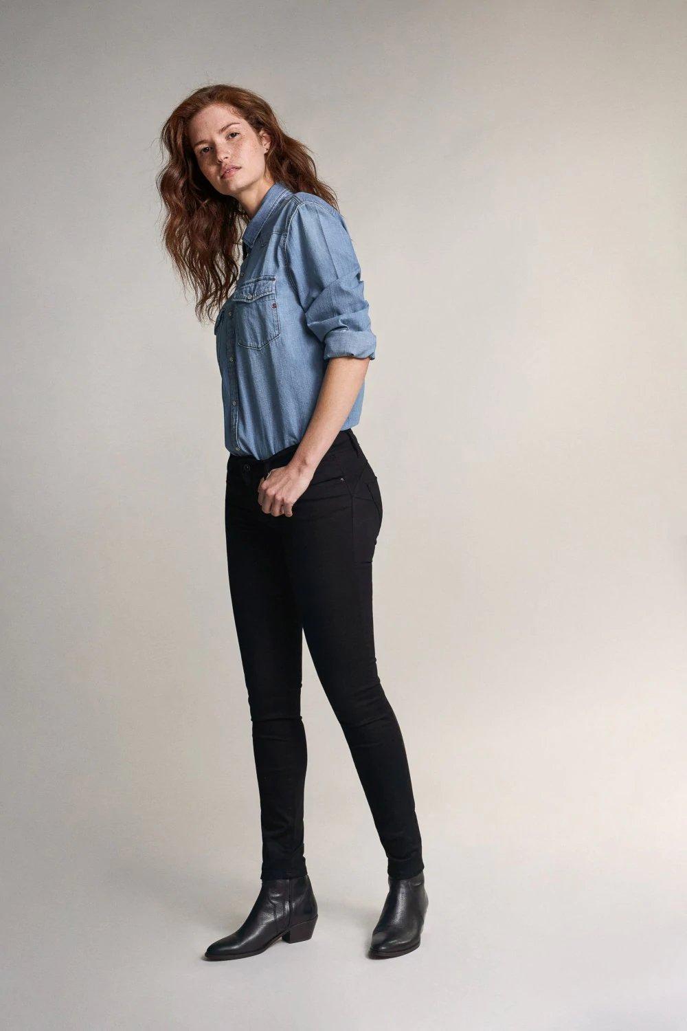 Black Wonder Push Up Skinny True Black Jeans, , large image number 3