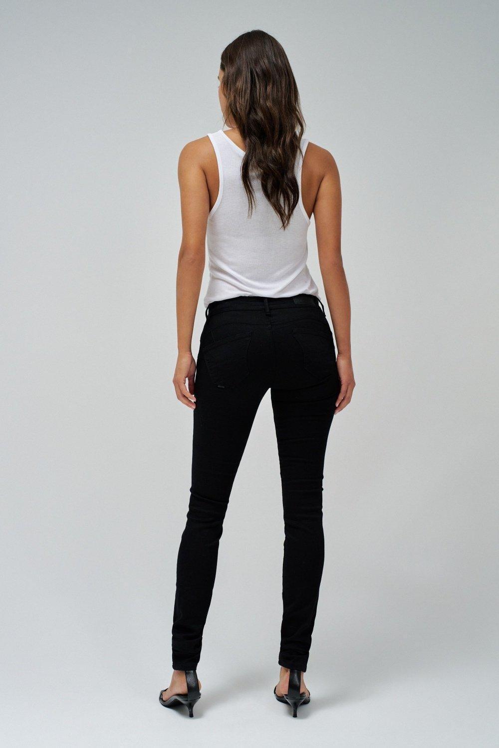 Black Wonder Push Up Skinny True Black Jeans, , large image number 8