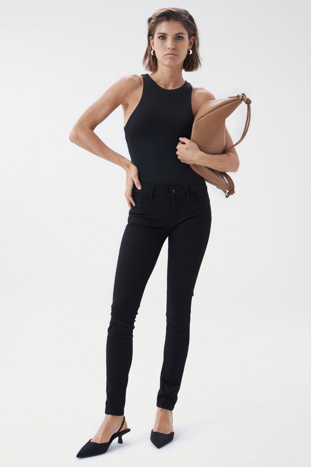 Black Wonder Push Up Skinny True Black Jeans, , large image number 13
