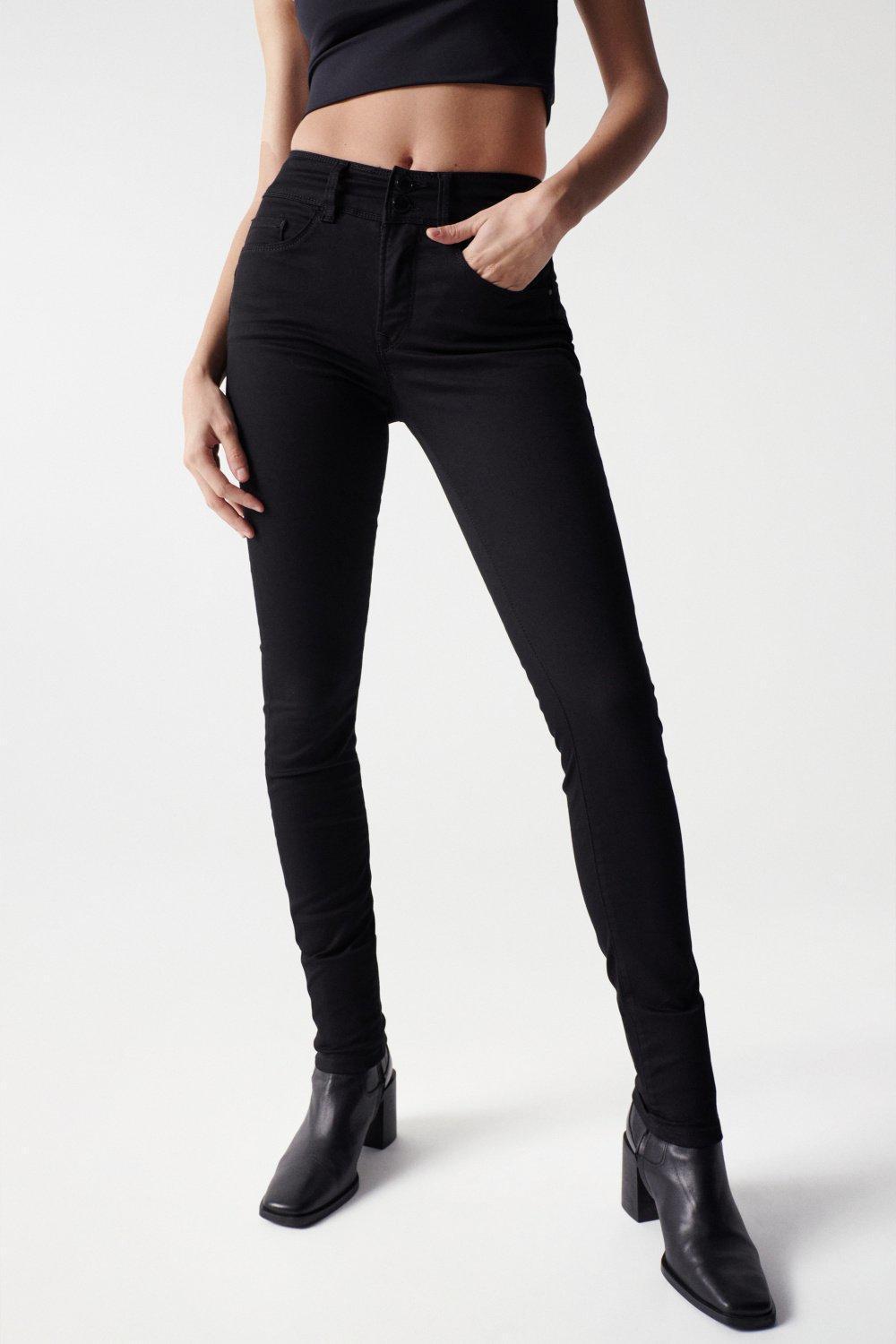 Push In Skinny Jeans, Black, medium