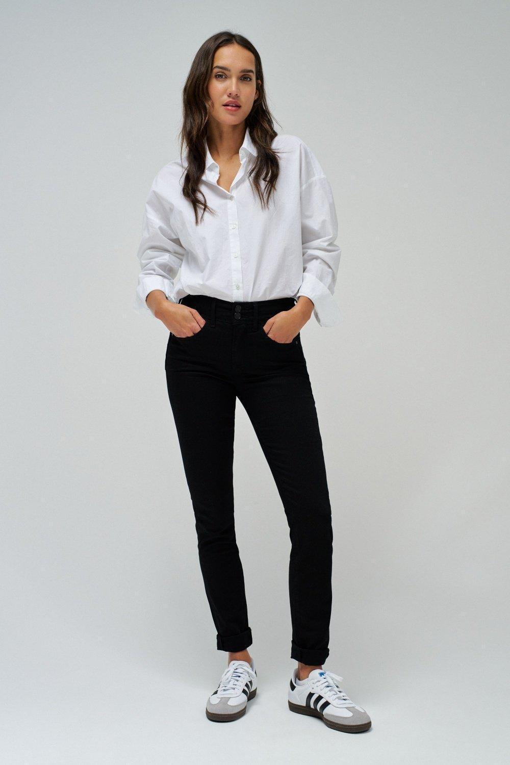 Push In Skinny Jeans, Black, large image number 5