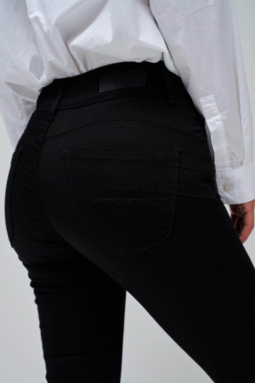 Push In Skinny Jeans, Black, large image number 9