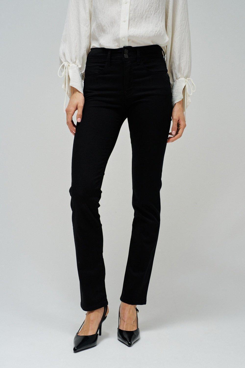 Black Denim Slim Ankle-Length Jeans, , large image number 0