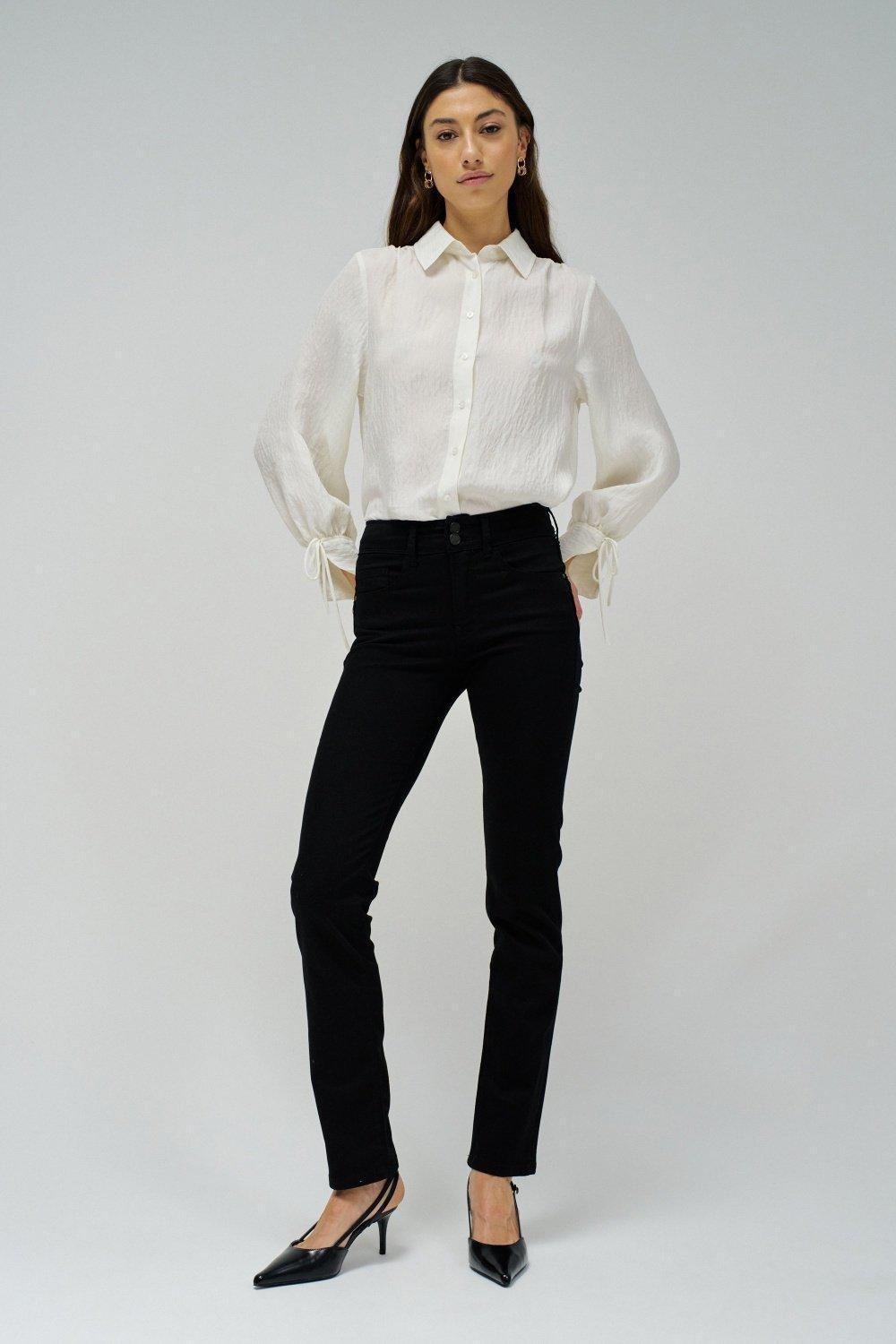 Black Denim Slim Ankle-Length Jeans, , large image number 2