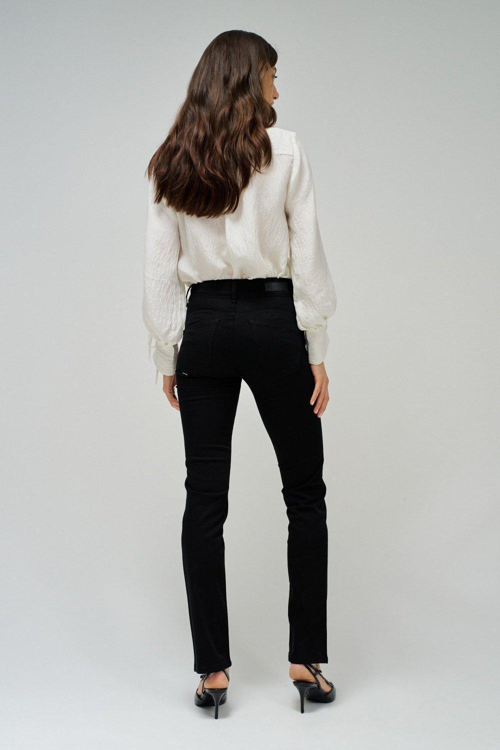 Black Denim Slim Ankle-Length Jeans, , large image number 3