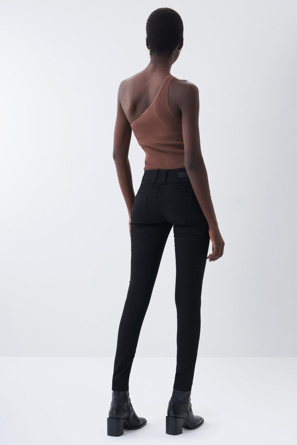 Black Mystery Push Up Skinny True Black Jeans, , large image number 2
