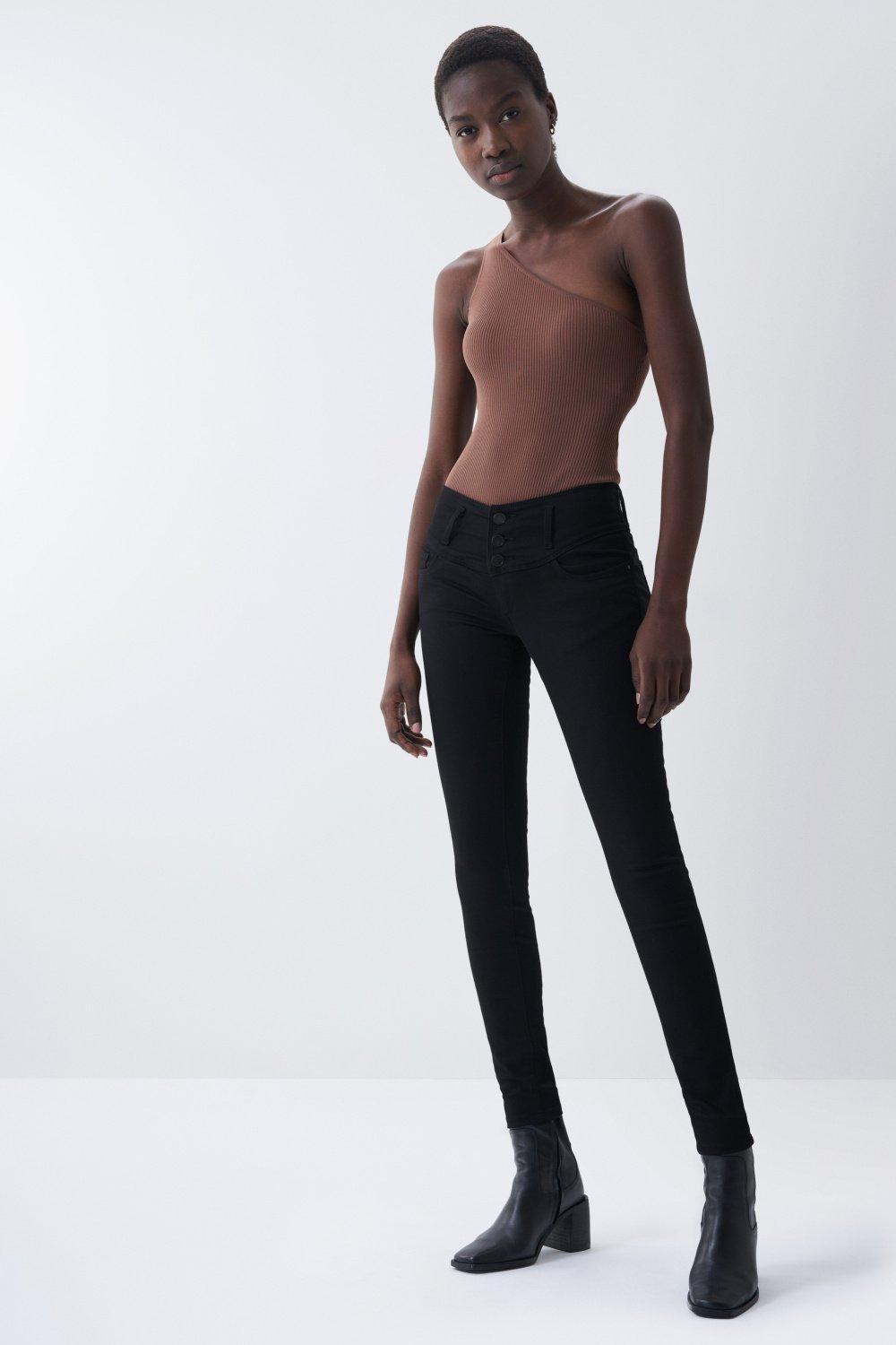 Black Mystery Push Up Skinny True Black Jeans, , large image number 3