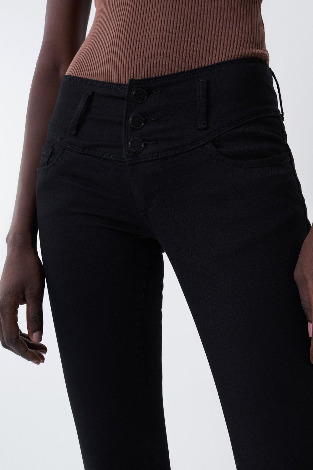 Black Mystery Push Up Skinny True Black Jeans, , large image number 5