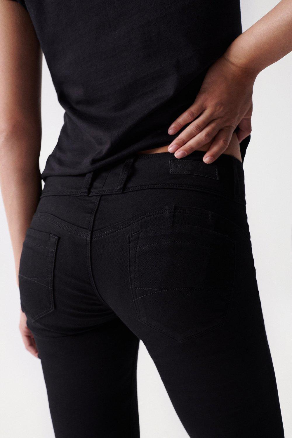 Mystery Push Up Skinny True Jeans, Black, medium