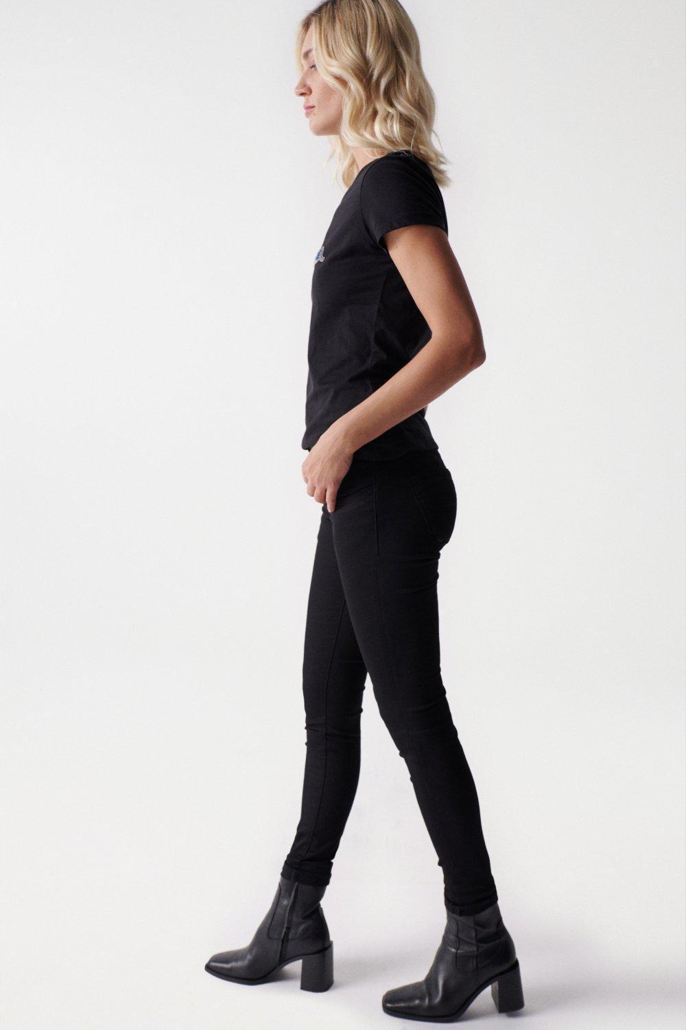 Mystery Push Up Skinny True  Jeans, Black, large image number 1