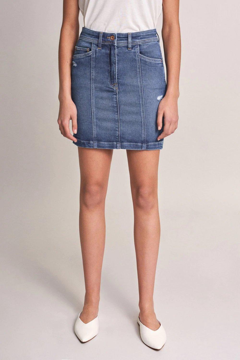 Blue Push In Mini Skirt, , large image number 1