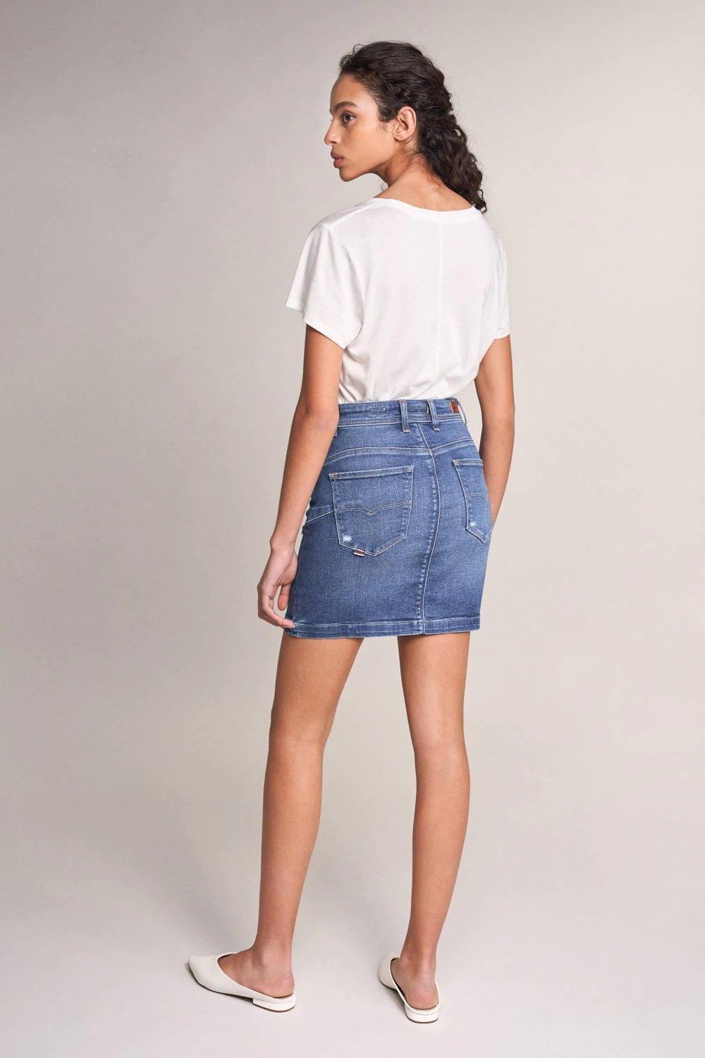 Blue Push In Mini Skirt, , large image number 3