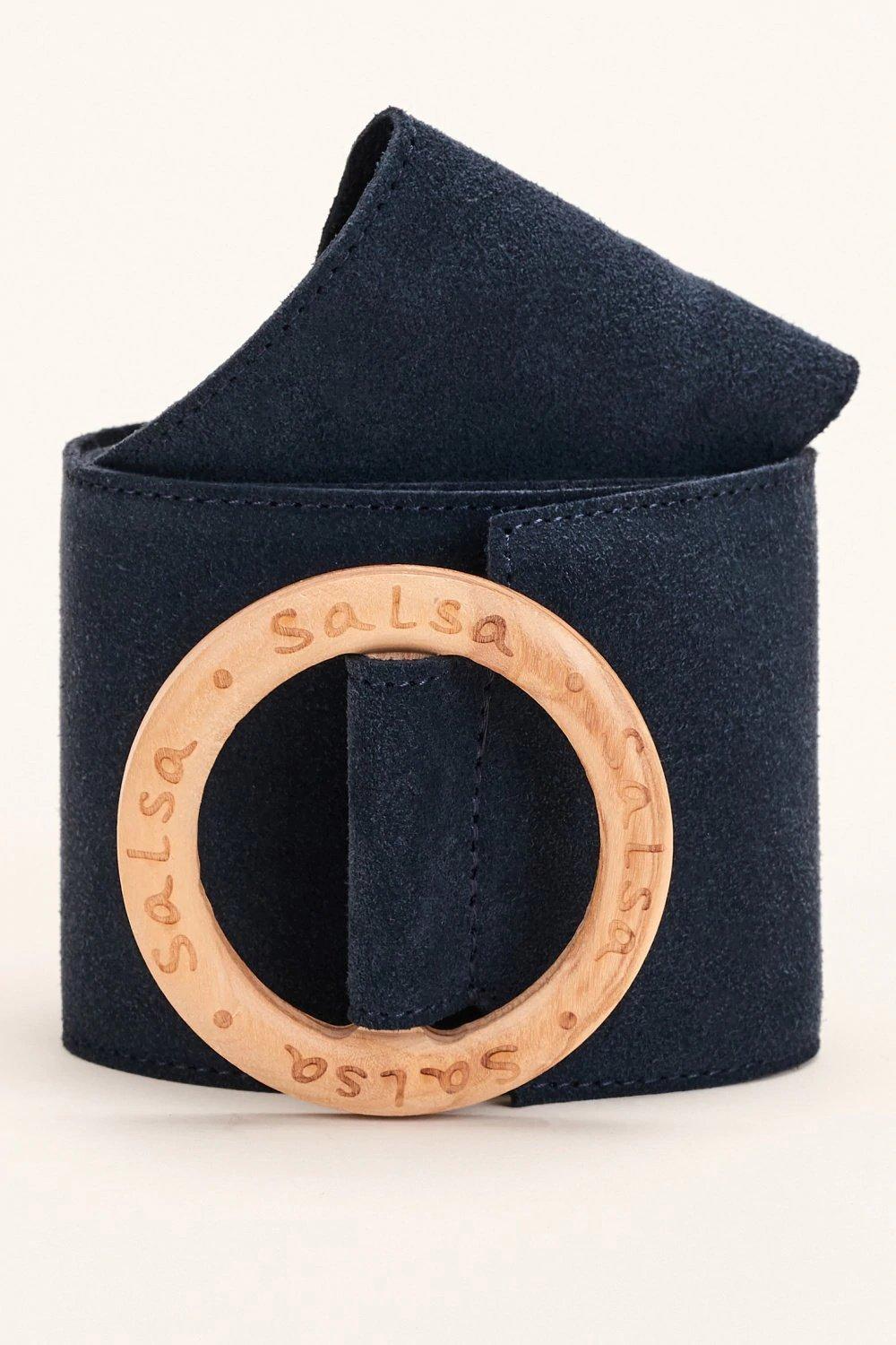 Blue Adjustable Suede Belt, , large image number 0