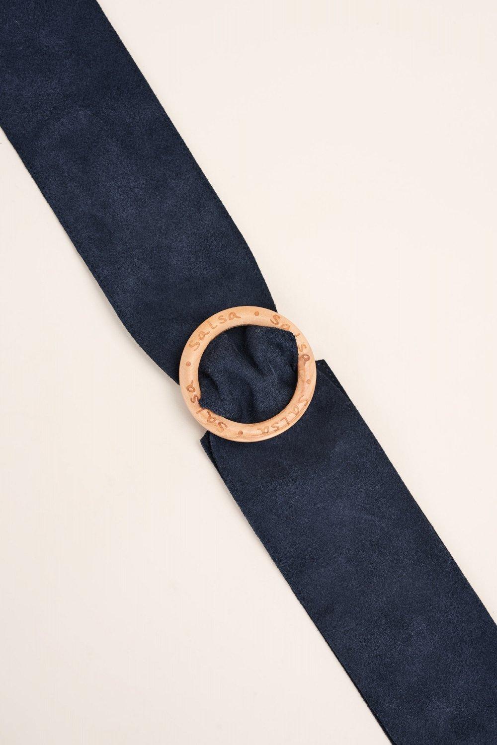 Blue Adjustable Suede Belt, , large image number 2