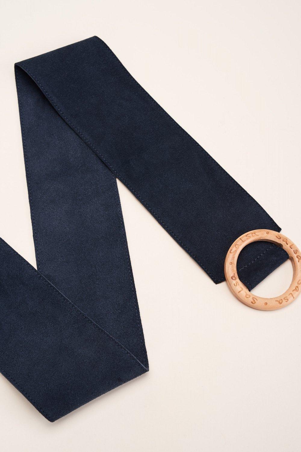 Blue Adjustable Suede Belt, , large image number 3