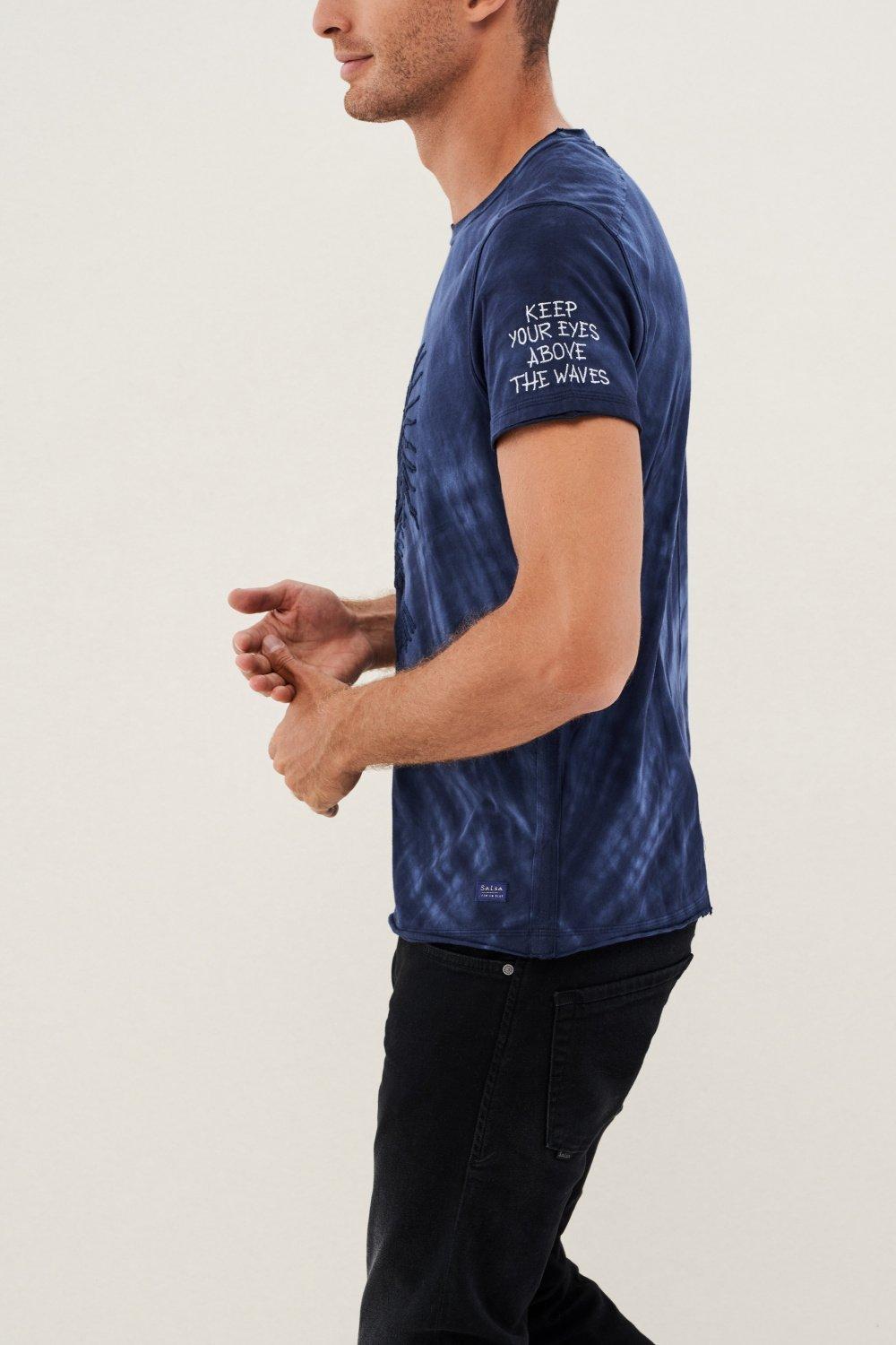 Navy Embroidered T-Shirt, , large image number 2