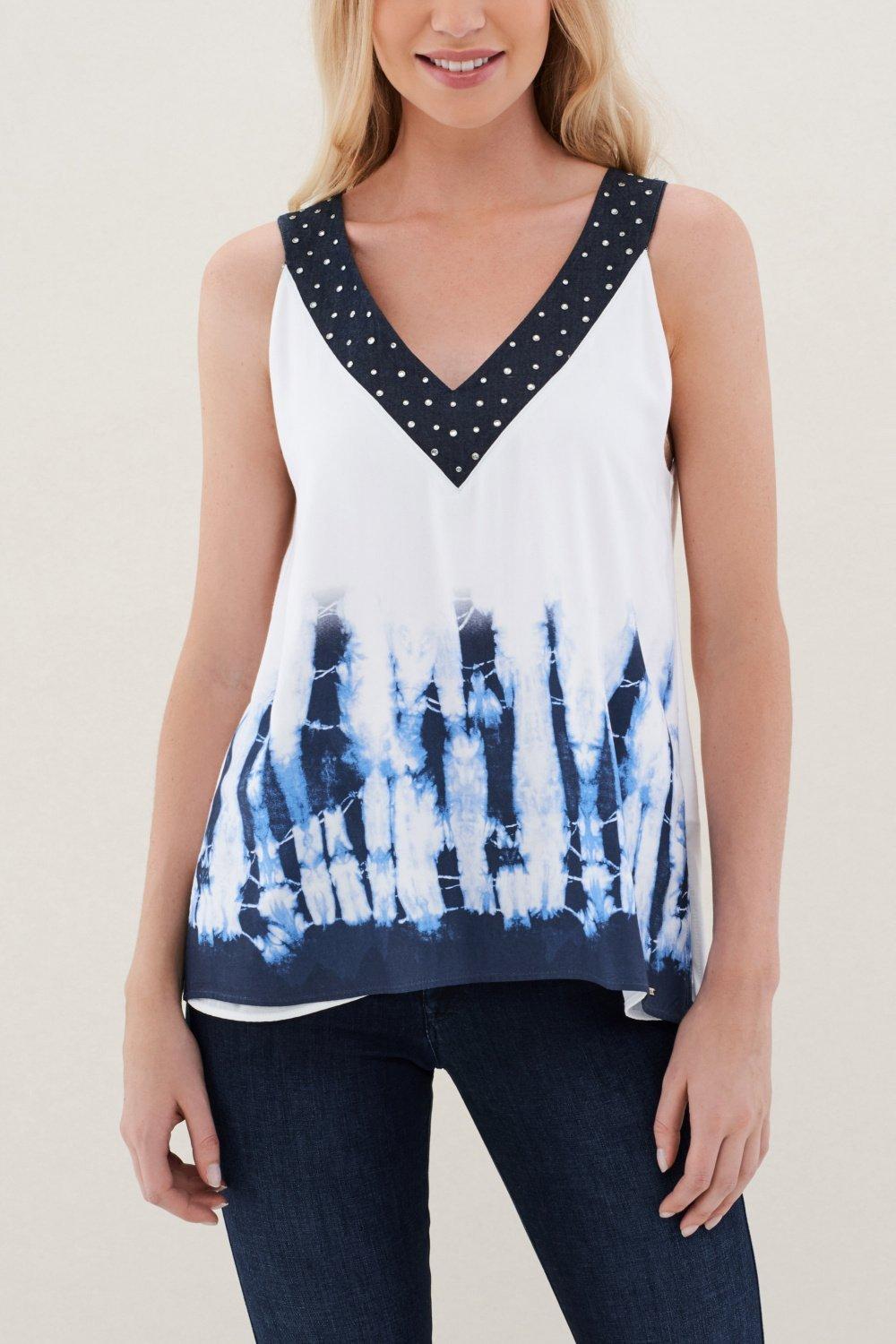 White V-Neck Detailed Top, , large image number 0