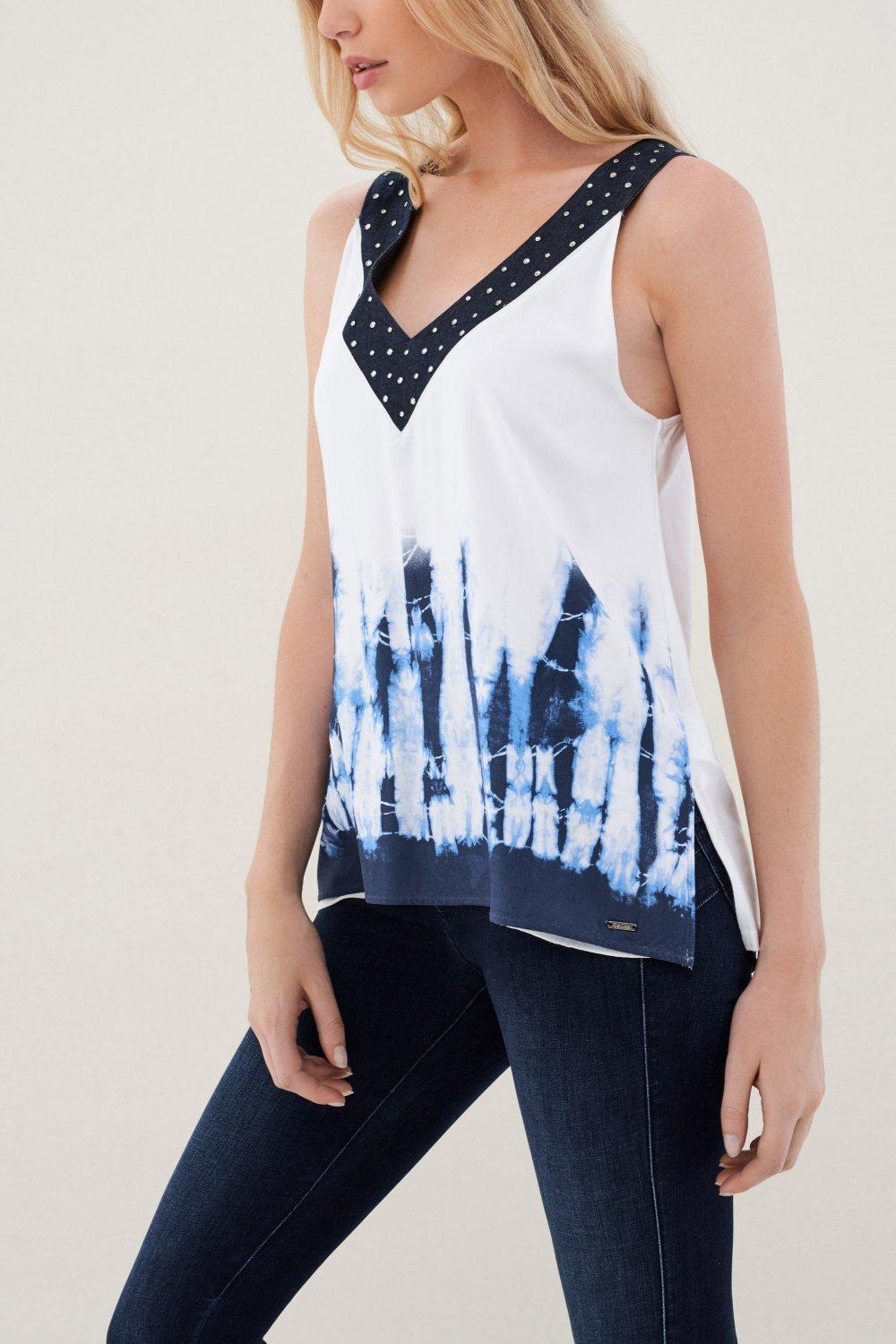 White V-Neck Detailed Top, , large image number 2