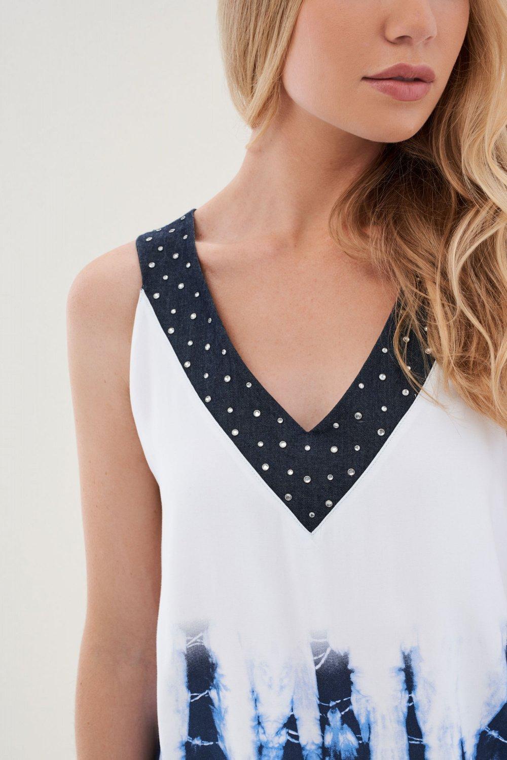 White V-Neck Detailed Top, , large image number 4