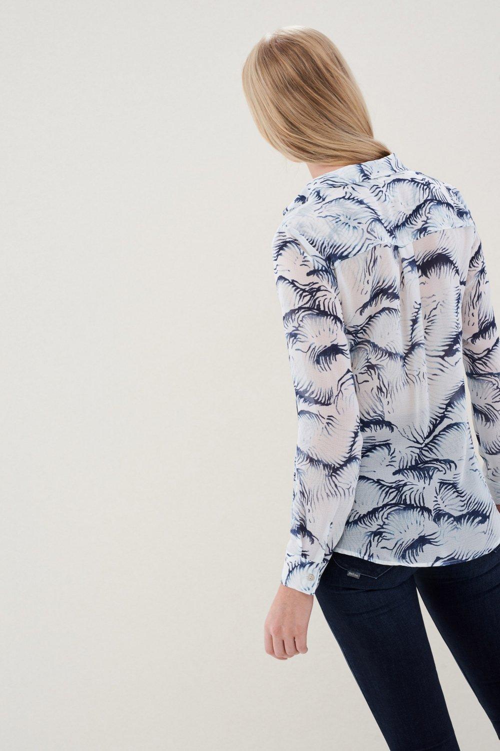 White Floral Tunic Shirt, , large image number 3