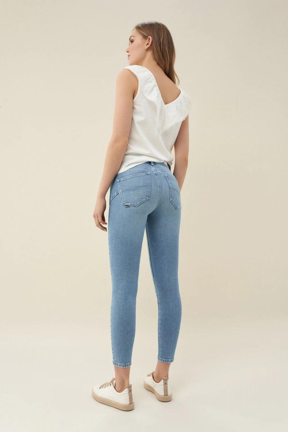 Salsa Jeans Blue Push In Secret Glamour Capri Light Jeans Azadea