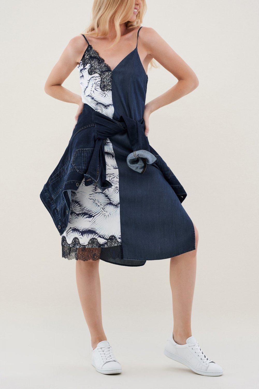 Blue Patterned Midi Dress, , large image number 2