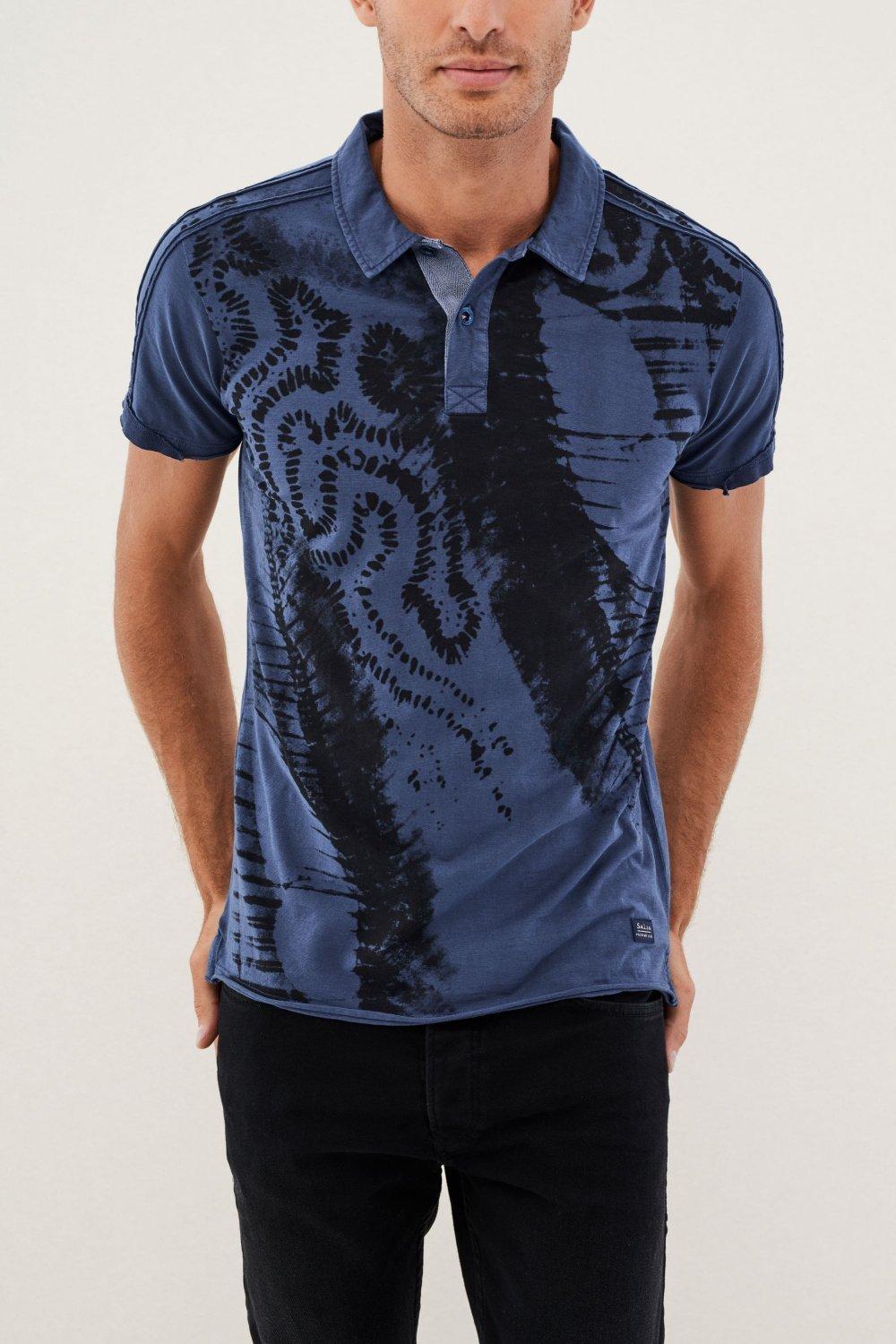 Blue Short Sleeve Polo Shirt, , medium