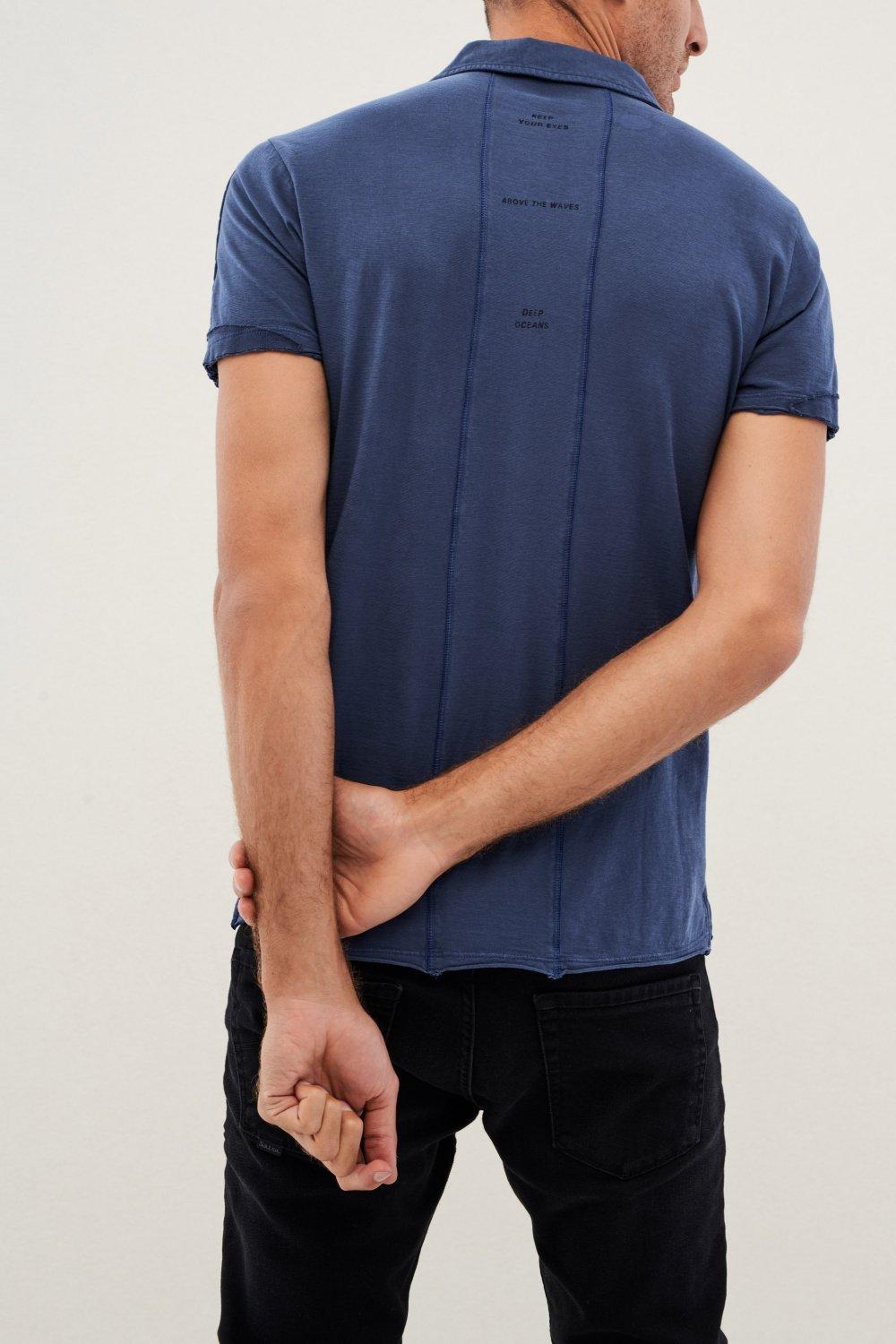 Blue Short Sleeve Polo Shirt, , large image number 3