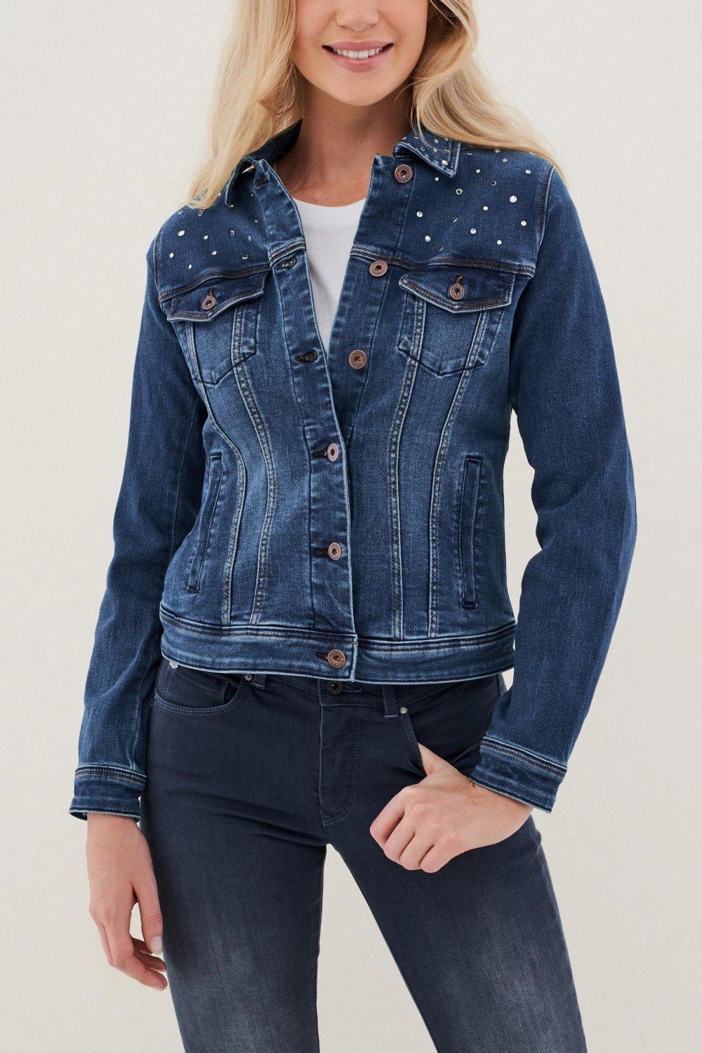 Blue Denim Plain Jacket, , large image number 0