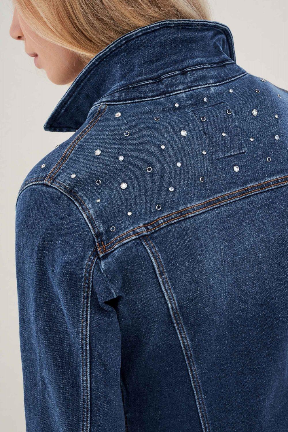 Blue Denim Plain Jacket, , large image number 4