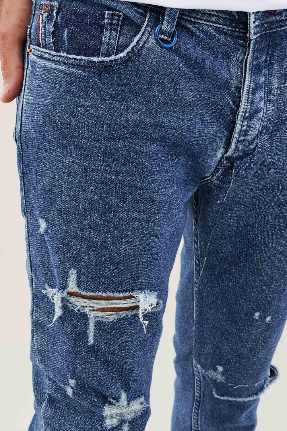 Blue Denim Pants, , large image number 4