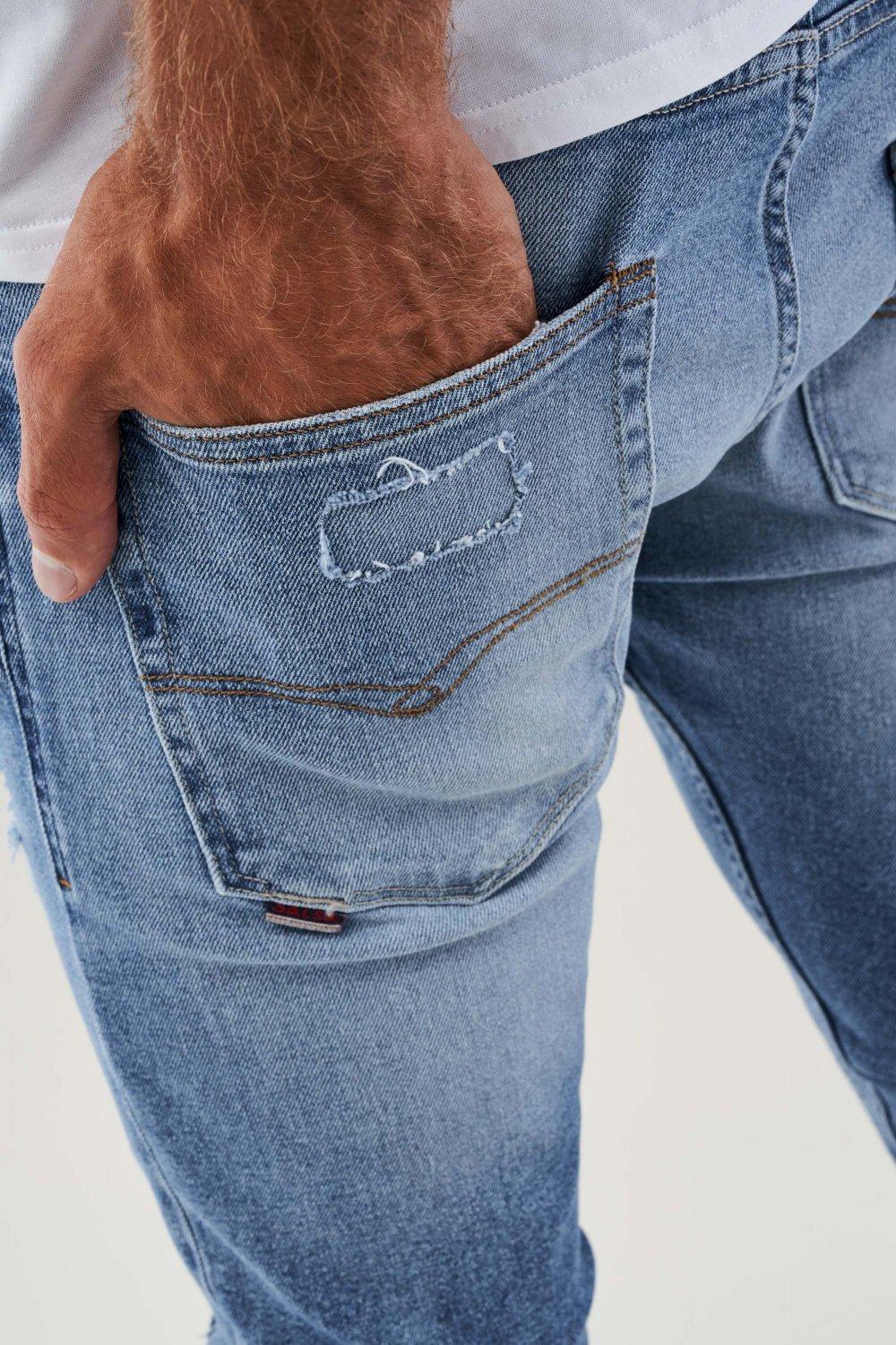 Blue Denim Pants, Blue, large image number 4