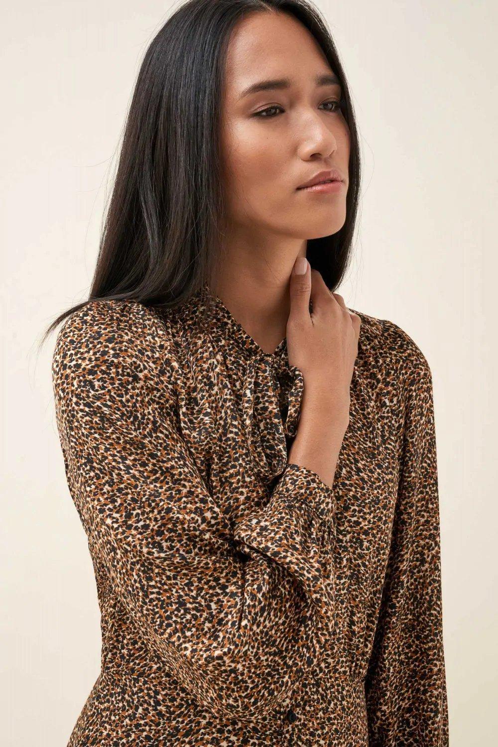 Orange Printed Detailed Dress, , large image number 4